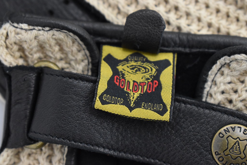 SB 英国 「GOLDTOP」 「Deerskin Leather String Back Driving Gloves」 Black 鹿革ドライビンググローブ