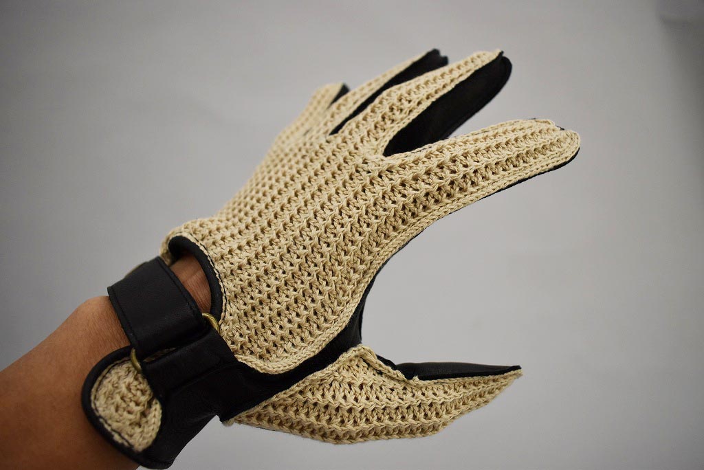 SB 英国 「GOLDTOP」 「Deerskin Leather String Back Driving Gloves」 Black 鹿革ドライビンググローブ