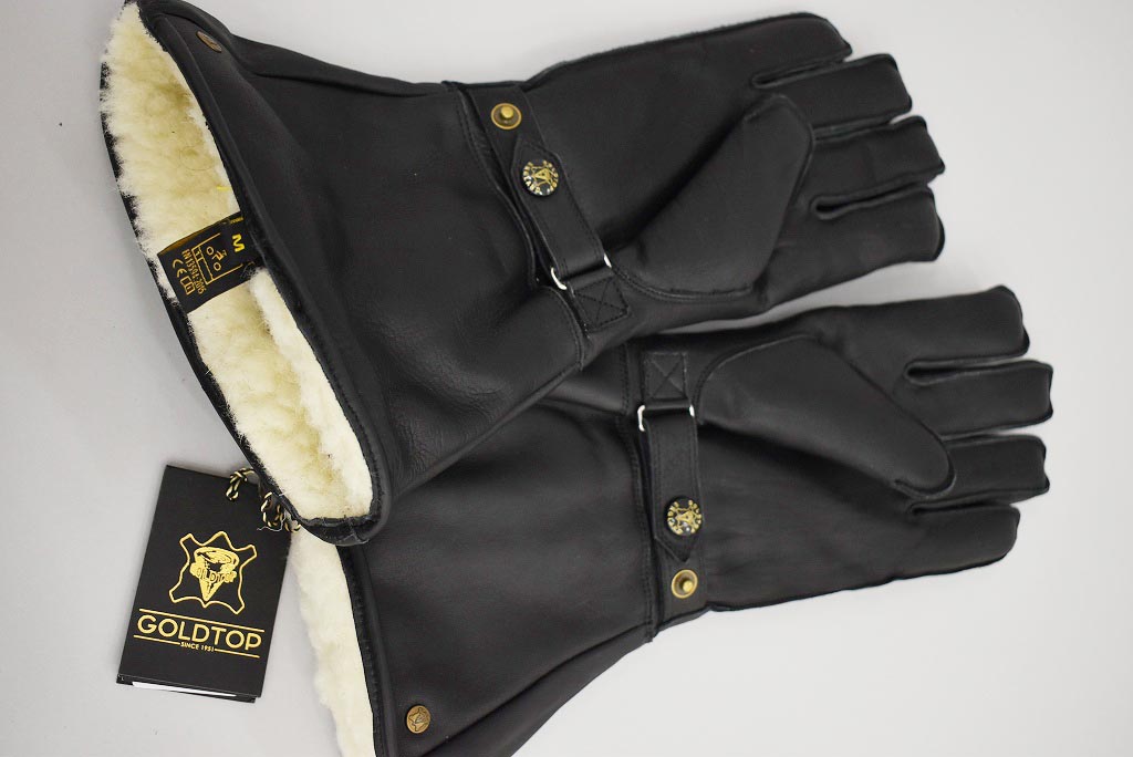 英国 「GOLDTOP」 Merino Wool Lined Gauntlet 本革ガントレット グローブ