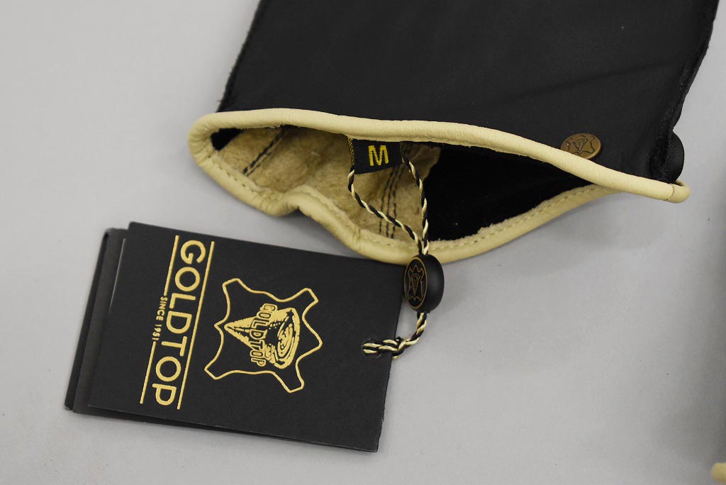 英国 「GOLDTOP」「Zipped Unlined Cafe Racer Gloves」 TanTrim 本革