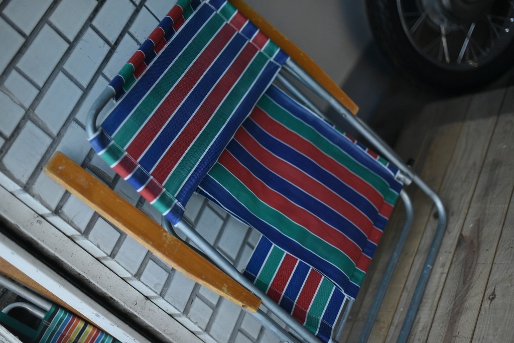 2475 ヴィンテージ デッキチェア キャンプ フォールディングチェア 折りたたみ椅子