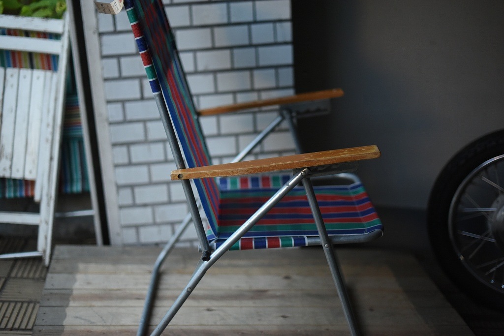 2475 ヴィンテージ デッキチェア キャンプ フォールディングチェア 折りたたみ椅子