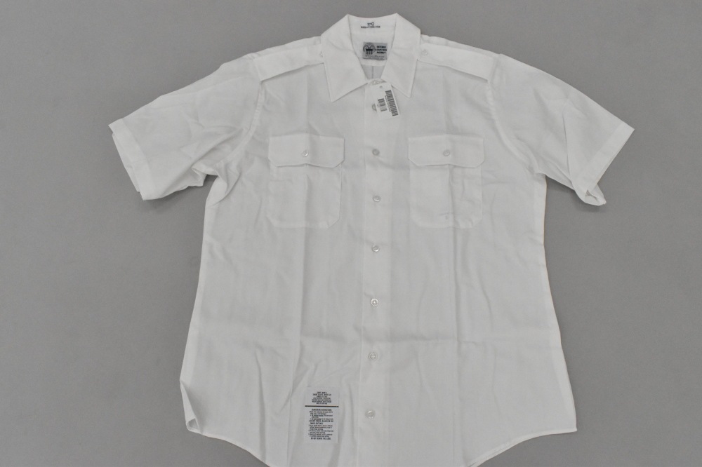 108854 【DEAD STOCK】ヴィンテージ 米軍 WHITE 521  ショートスリーブシャツ SHORT SLEEVE WHITE 521 半袖シャツ