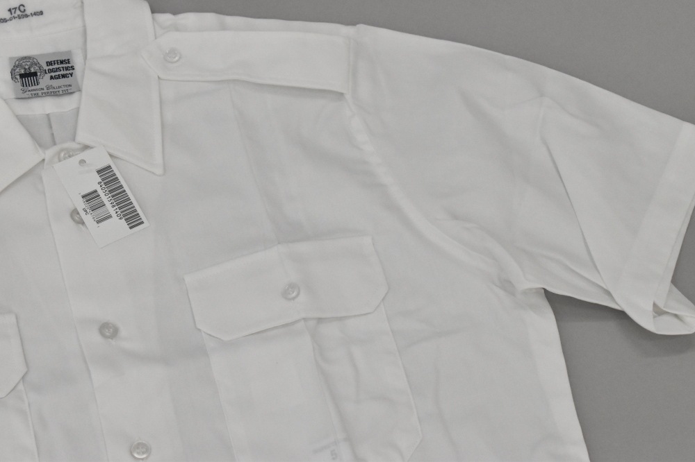 108854 【DEAD STOCK】ヴィンテージ 米軍 WHITE 521  ショートスリーブシャツ SHORT SLEEVE WHITE 521 半袖シャツ