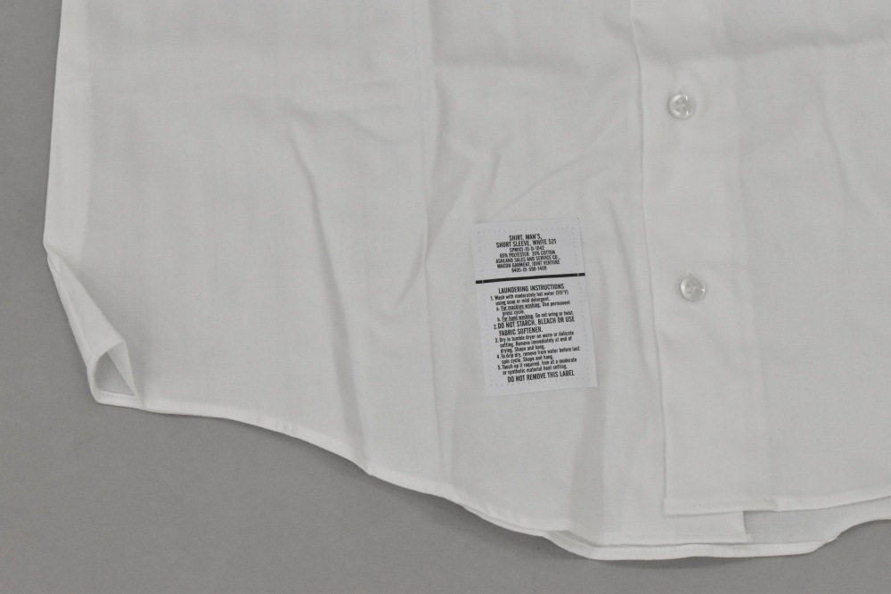 108854 【DEAD STOCK】ヴィンテージ 米軍 WHITE 521  ショートスリーブシャツ SHORT SLEEVE WHITE 521 半袖シャツ