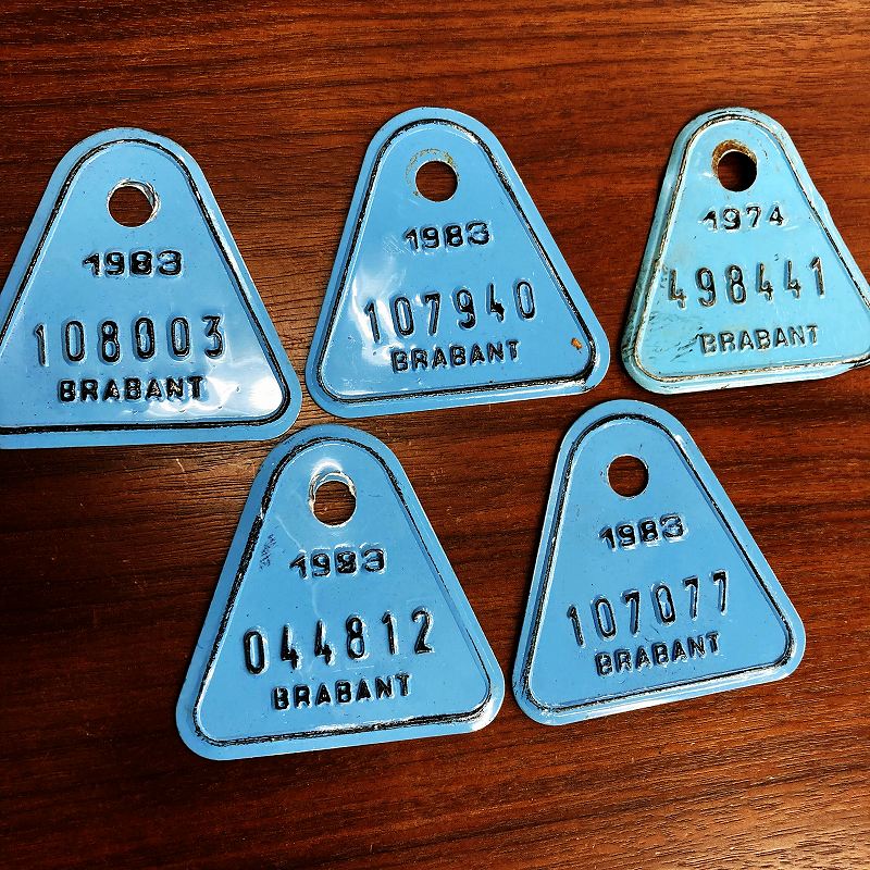 105118 ヴィンテージ　ベルギー ブラバント州　自転車　ナンバープレート