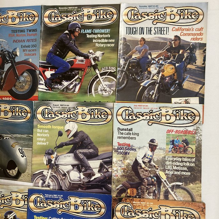 B4360　1987　9冊セット 「CLASSIC BIKE」 クラシックバイク 英国 旧車雑誌