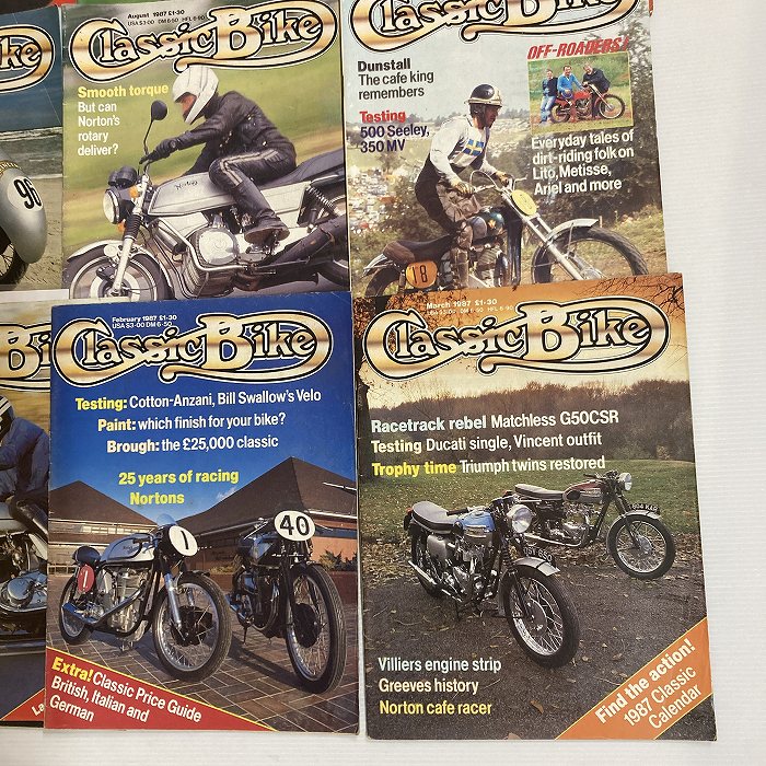 B4360　1987　9冊セット 「CLASSIC BIKE」 クラシックバイク 英国 旧車雑誌