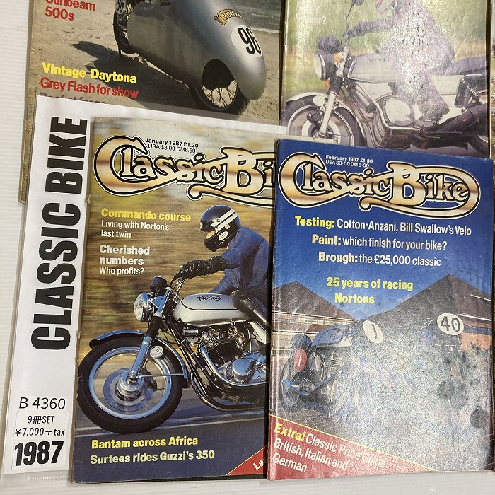 B4360　1987　9冊セット 「CLASSIC BIKE」 クラシックバイク 英国 旧車雑誌