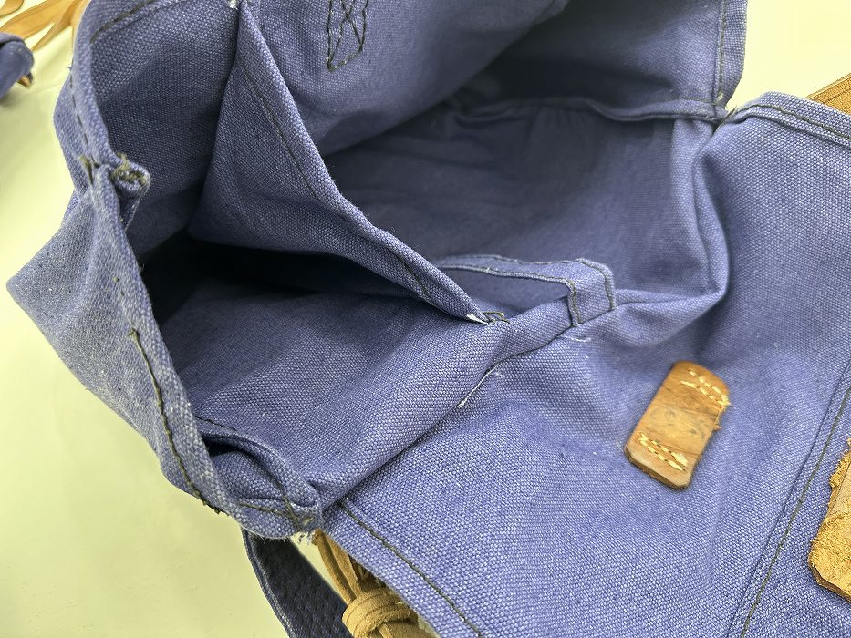 107503 ブルー ヴィンテージ 実物 デッドストック ルーマニア軍 ブレッドバッグ レザーストラップあり