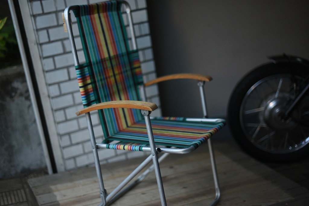 2474 ヴィンテージ デッキチェア　キャンプ　フォールディングチェア　折りたたみ椅子