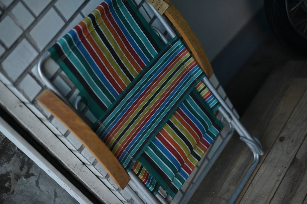 2474 ヴィンテージ デッキチェア　キャンプ　フォールディングチェア　折りたたみ椅子