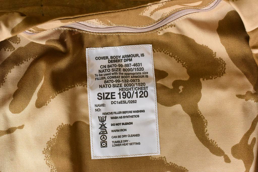 L1 104150 UK 英国軍　デザートDPM　カモ ボディーアーマーベストカバー　COVER,　BODY ARMOUR IS DESERT DPM