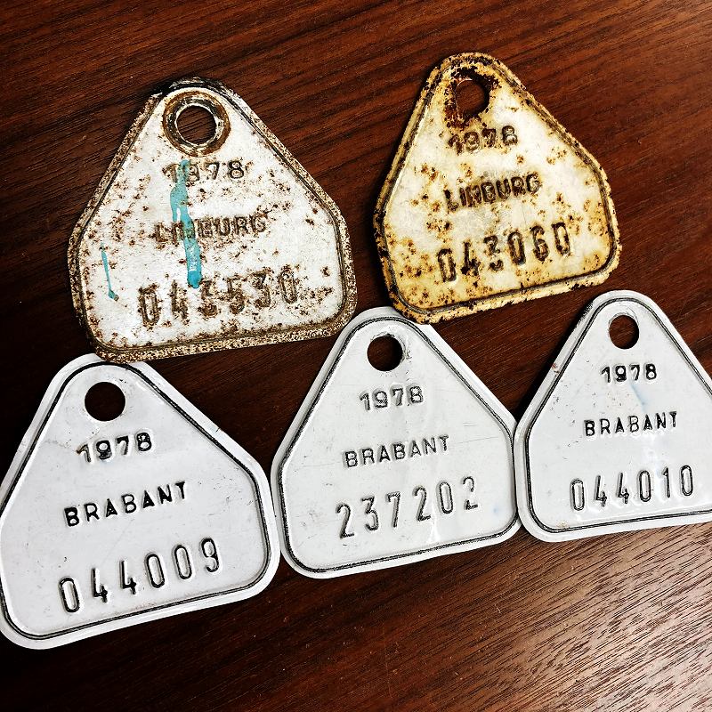 105095 ヴィンテージ　ベルギー ブラバント州　自転車　ナンバープレート