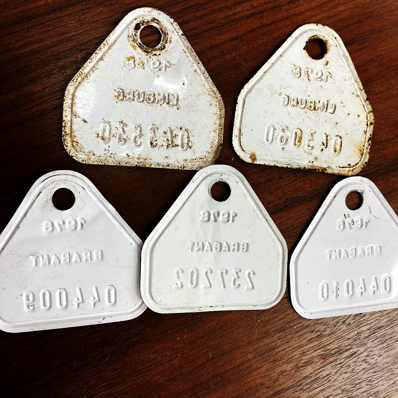 105095 ヴィンテージ　ベルギー ブラバント州　自転車　ナンバープレート