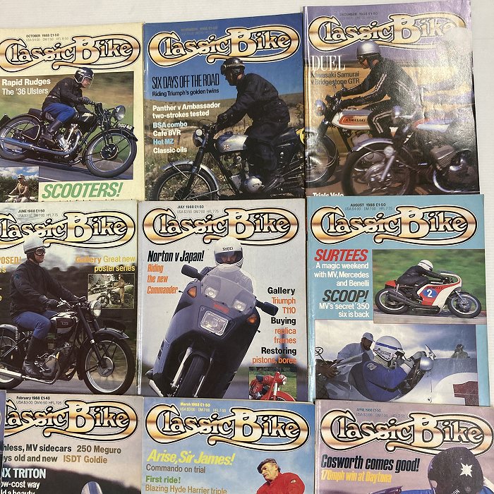 B4361　1988　12冊セット 「CLASSIC BIKE」 クラシックバイク 英国 旧車雑誌