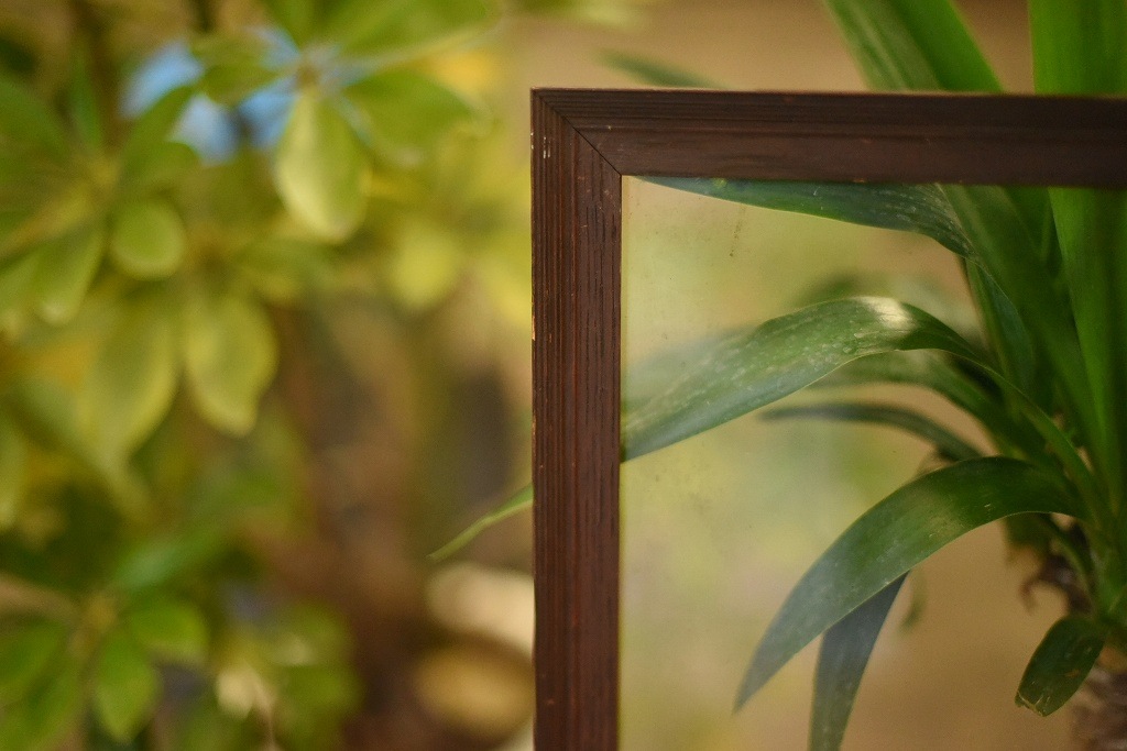 103638 ヴィンテージ　ウッドフレーム ガラス版付属　額縁