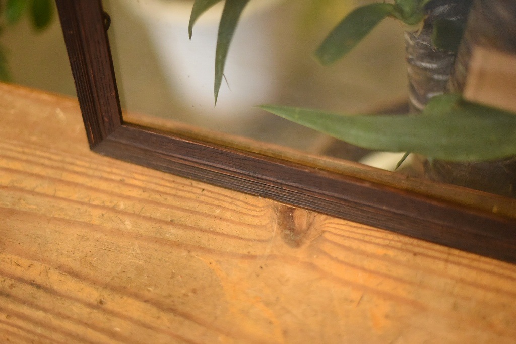 103638 ヴィンテージ　ウッドフレーム ガラス版付属　額縁