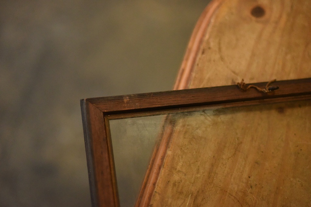 103638 ヴィンテージ　ウッドフレーム ガラス版付属　額縁