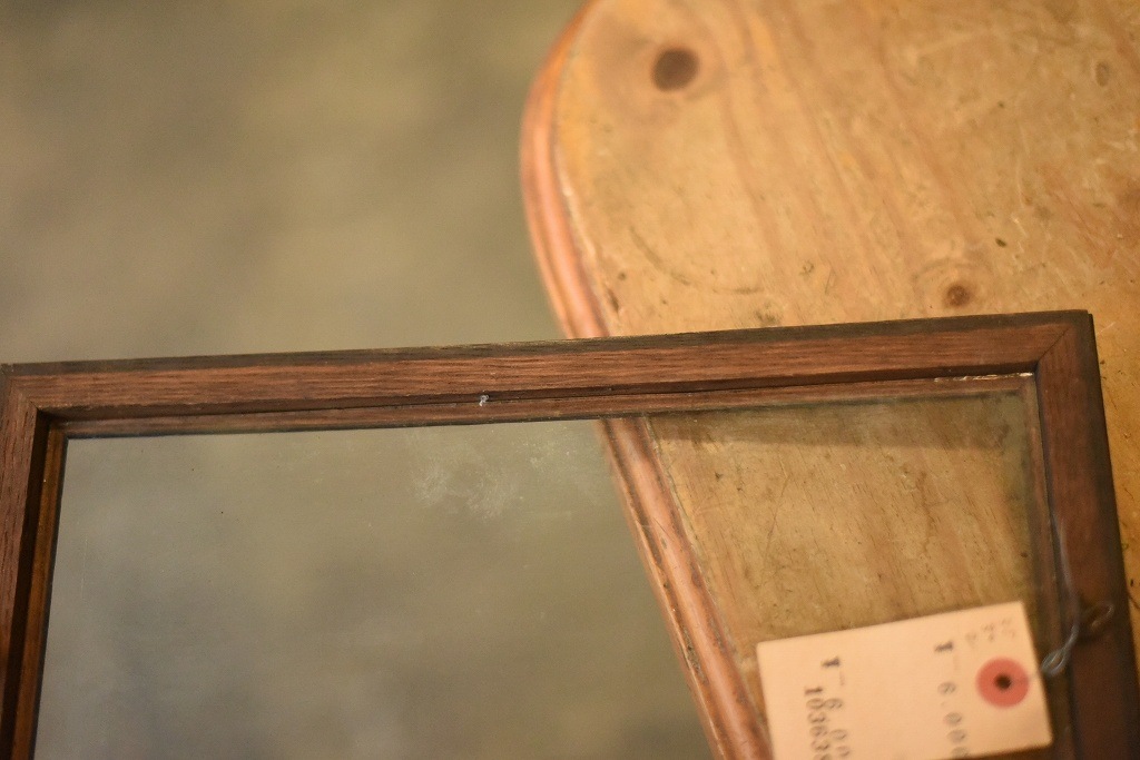 103638 ヴィンテージ　ウッドフレーム ガラス版付属　額縁