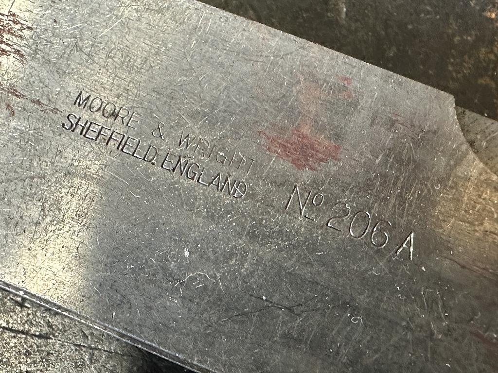 108003 ヴィンテージ　「MOORE&WRIGHT SHEFFELD」　シックネスゲージ  すきまゲージ　工具　英国 MADE IN ENGLAND