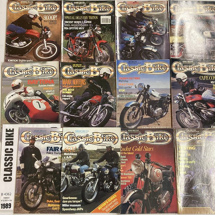 B4362　1989　12冊セット 「CLASSIC BIKE」 クラシックバイク 英国 旧車雑誌