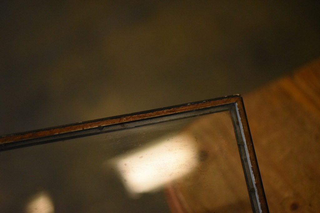 103639 ヴィンテージ　ウッドフレーム ガラス版付属　額縁