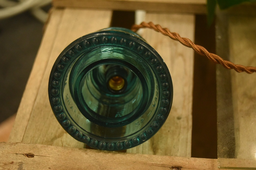 104789 インダストリアル　ガラスインシュレーター　ランプ　照明　USA　　碍子