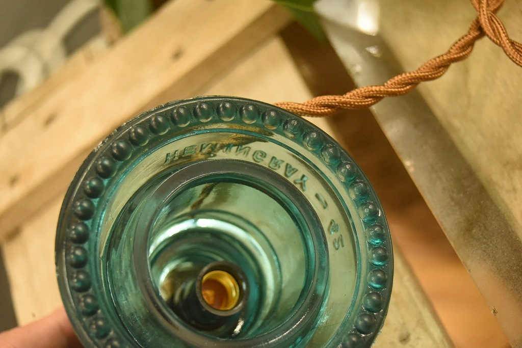 104789 インダストリアル　ガラスインシュレーター　ランプ　照明　USA　　碍子