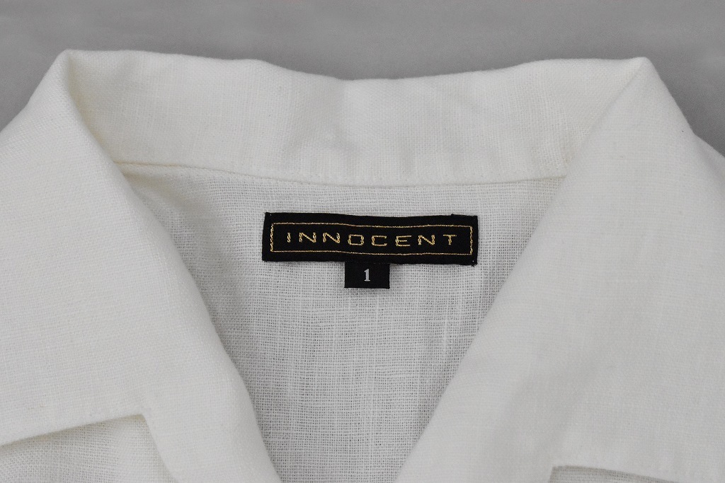 INNOCENT Original products　イタリアンカラーシャツ 長袖　COLOR : WHITE/RAF BLUE