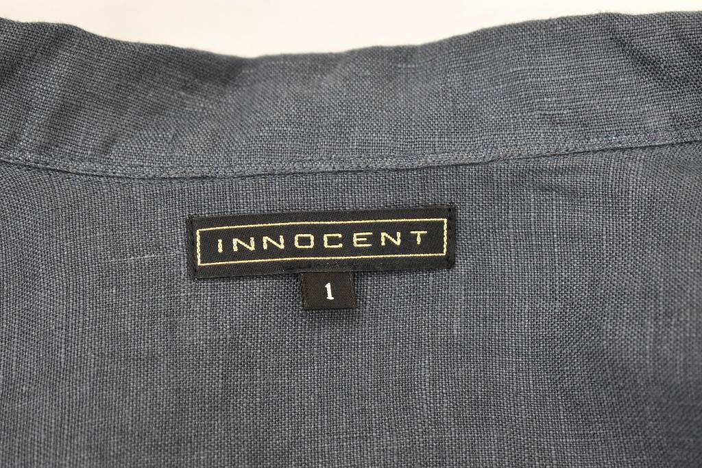 INNOCENT Original products　イタリアンカラーシャツ 長袖　COLOR : WHITE/RAF BLUE
