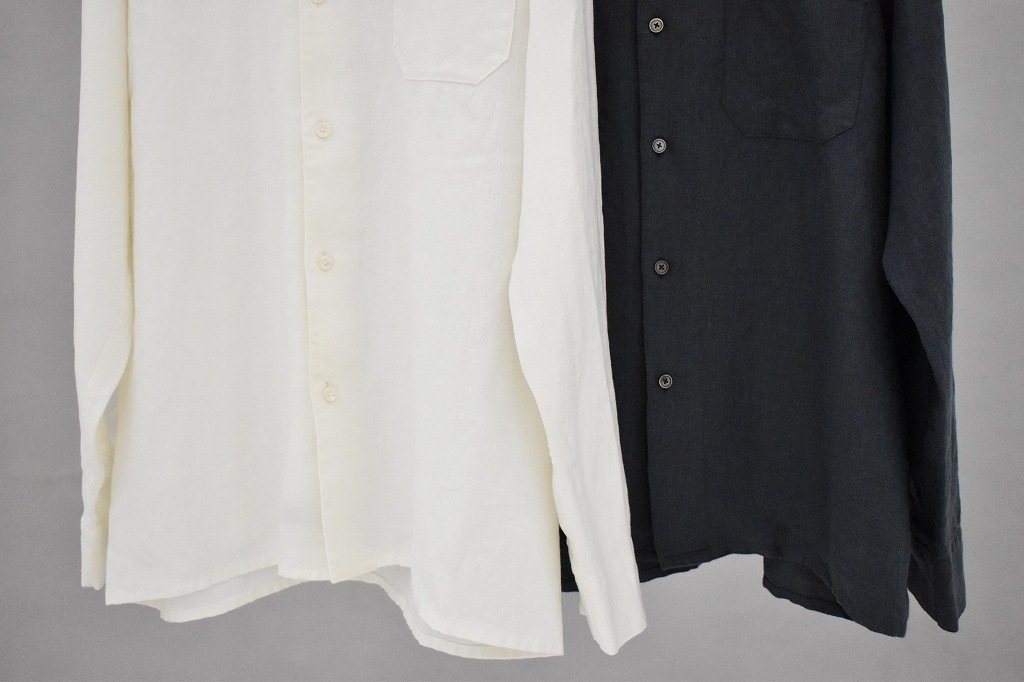 INNOCENT Original products　イタリアンカラーシャツ 長袖　COLOR : WHITE/RAF BLUE