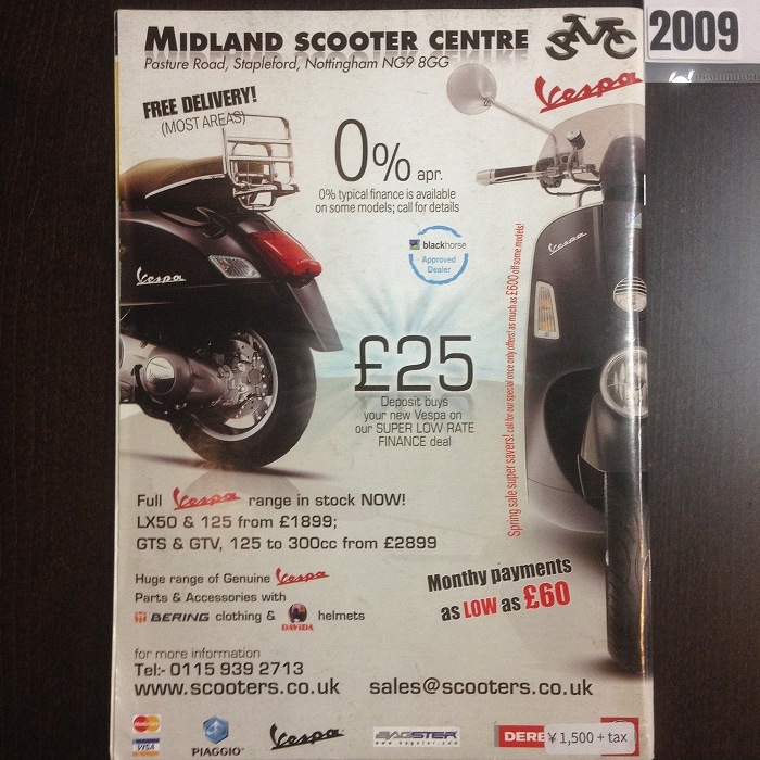 B4853　2009 「SCOOTERING」 ベスパ ランブレッタ  英国 旧車雑誌