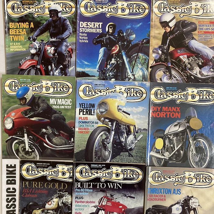 B4365　1991　12冊セット 「CLASSIC BIKE」 クラシックバイク 英国 旧車雑誌