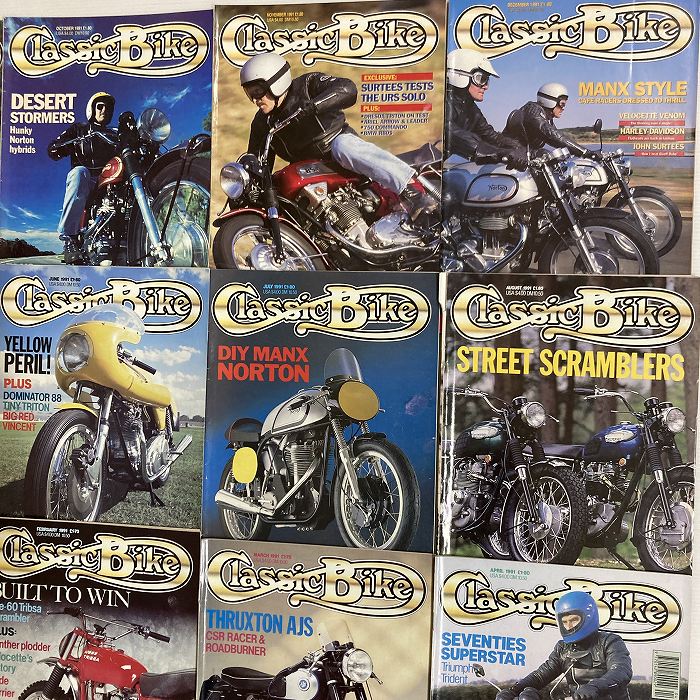 B4365　1991　12冊セット 「CLASSIC BIKE」 クラシックバイク 英国 旧車雑誌