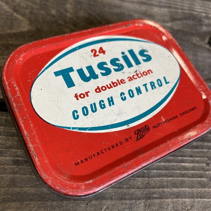106507 ヴィンテージ　「Tussils 24」　ブリキ缶　ボックス　英国製