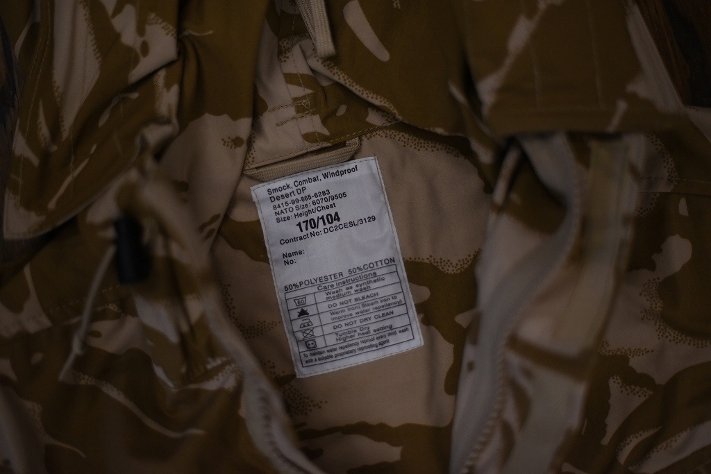 106579 170/104 英国軍 実物 新品 WINDPROOF コンバット スモック デザートDPM カモ