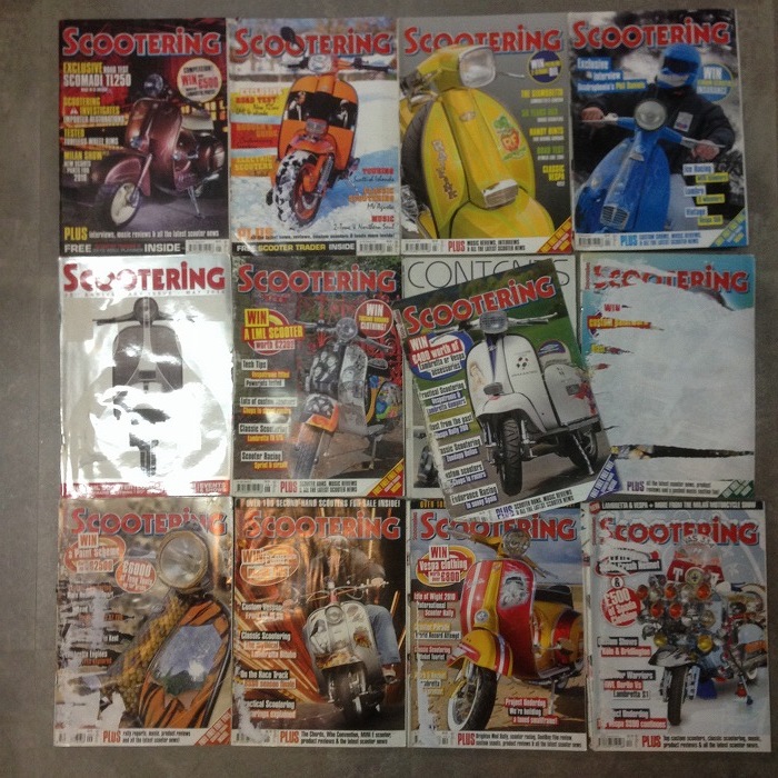 B4862 2010 「SCOOTERING」12冊セット ベスパ ランブレッタ 英国 旧車雑誌