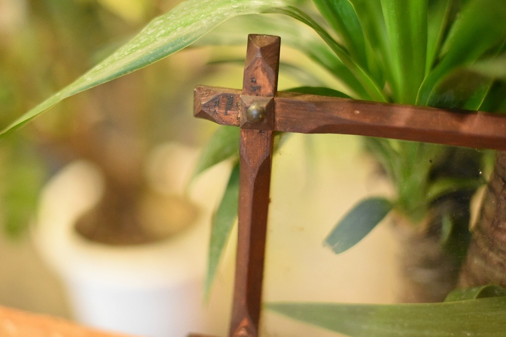 103645 ヴィンテージ　ウッドフレーム ガラス版付属　額縁