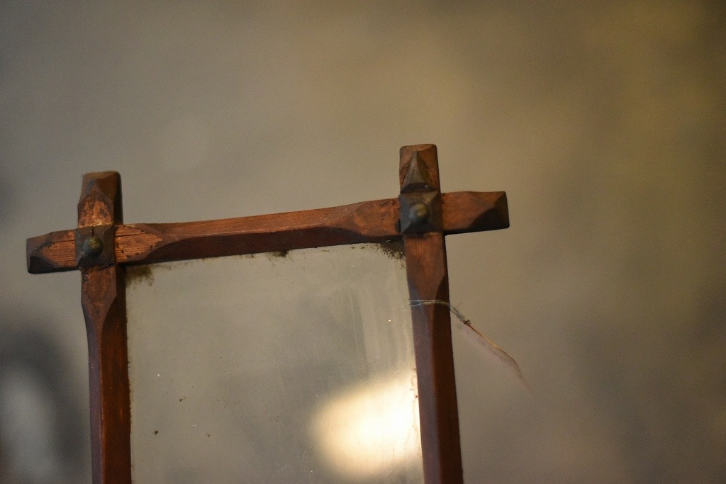 103645 ヴィンテージ　ウッドフレーム ガラス版付属　額縁