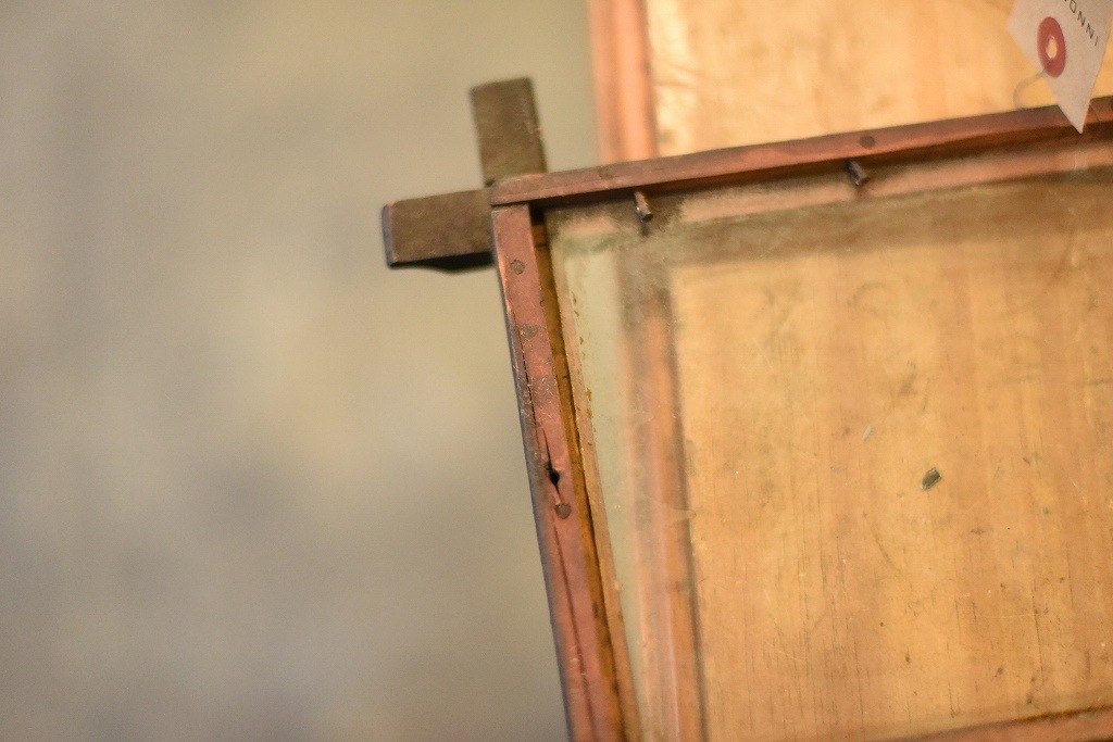 103645 ヴィンテージ　ウッドフレーム ガラス版付属　額縁