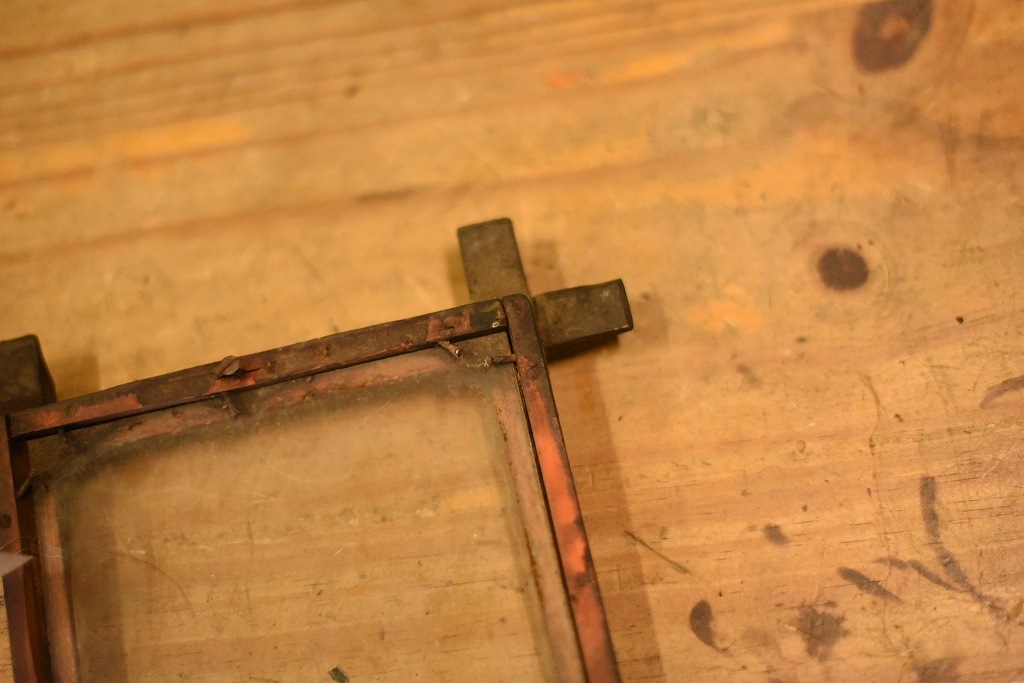 103645 ヴィンテージ　ウッドフレーム ガラス版付属　額縁