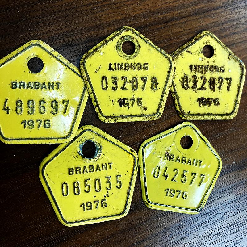 105122 ヴィンテージ　ベルギー ブラバント州　自転車　ナンバープレート