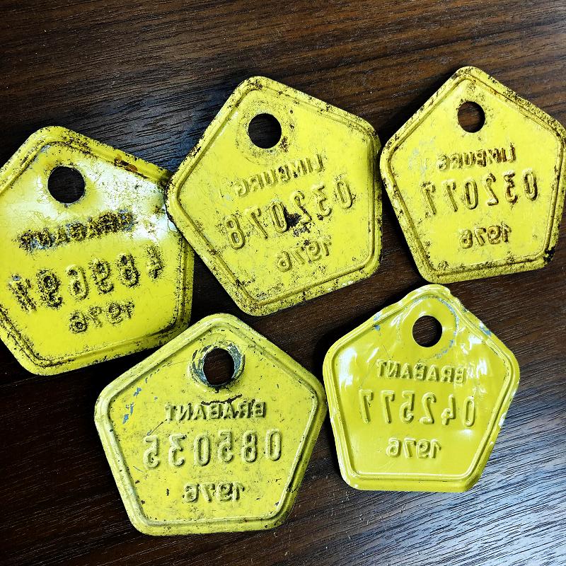 105122 ヴィンテージ　ベルギー ブラバント州　自転車　ナンバープレート