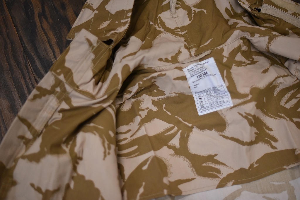 106578 170/104 英国軍　実物 新品 WINDPROOF コンバット スモック デザートDPM　カモ