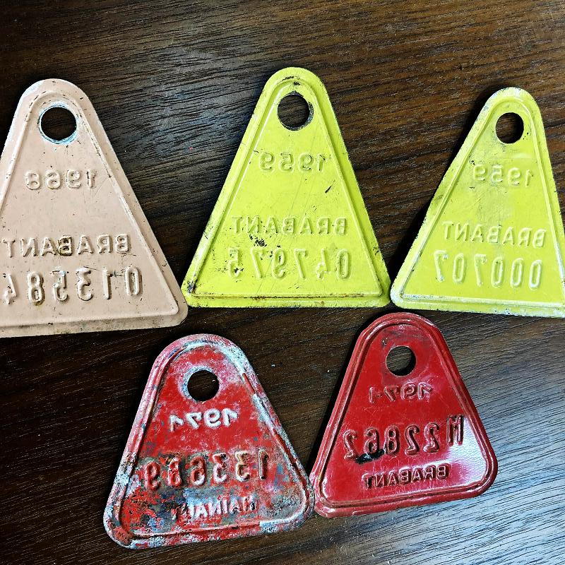 105123 ヴィンテージ　ベルギー ブラバント州　自転車　ナンバープレート