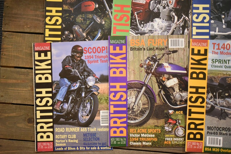 B0873 「BRITISH BIKE」 ブリティッシュバイク　12冊セット　ヴィンテージ　モーターサイクル誌　古本　雑誌