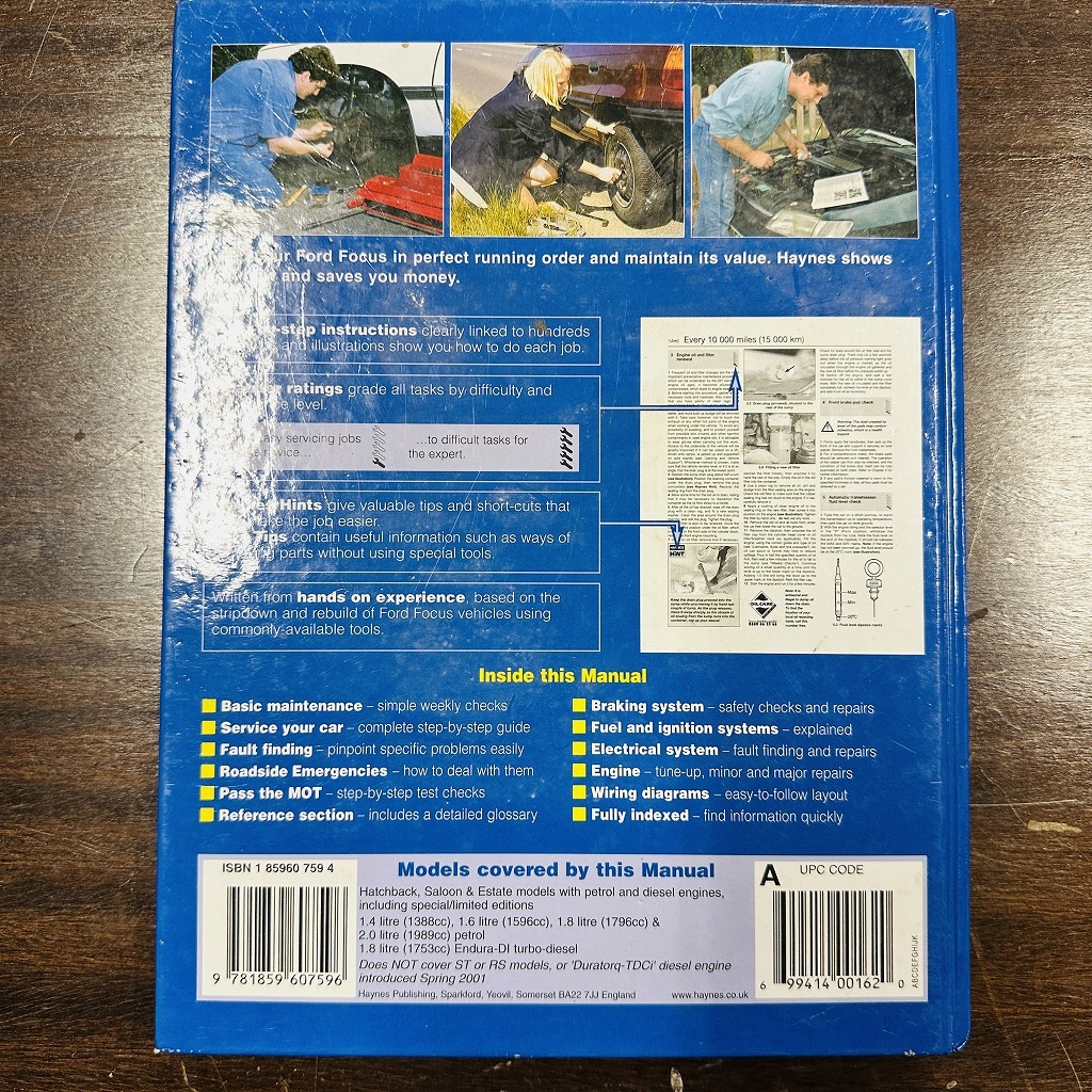 B4601「FOAD FOCUS 1998 to 2001 Haynes」ヘインズ・インターナショナル　フォード　フォーカス　整備書