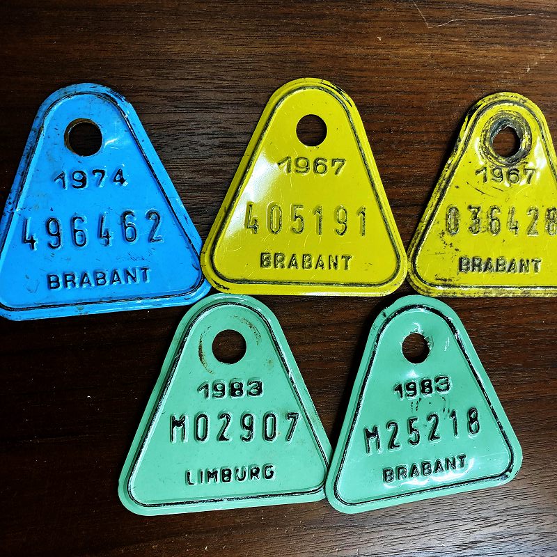 105107 ヴィンテージ　ベルギー ブラバント州　自転車　ナンバープレート