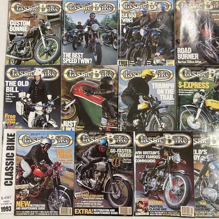 B4367　1993　12冊セット 「CLASSIC BIKE」 クラシックバイク 英国 旧車雑誌